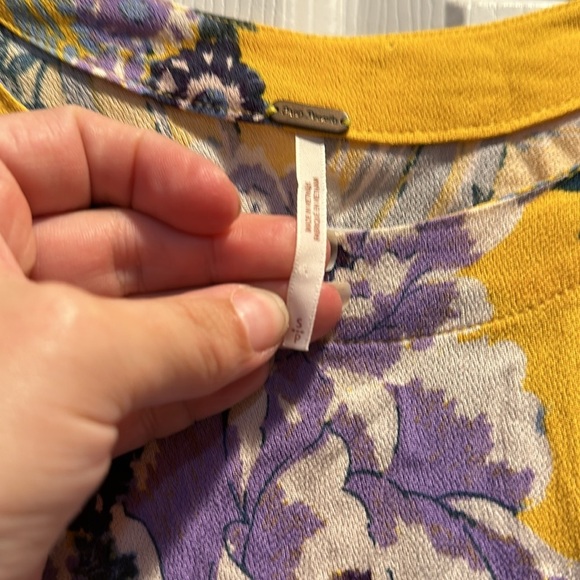 Free People This Sweet Love Floral Open Tie Side Festival Tank Top S - Picture 3 of 7